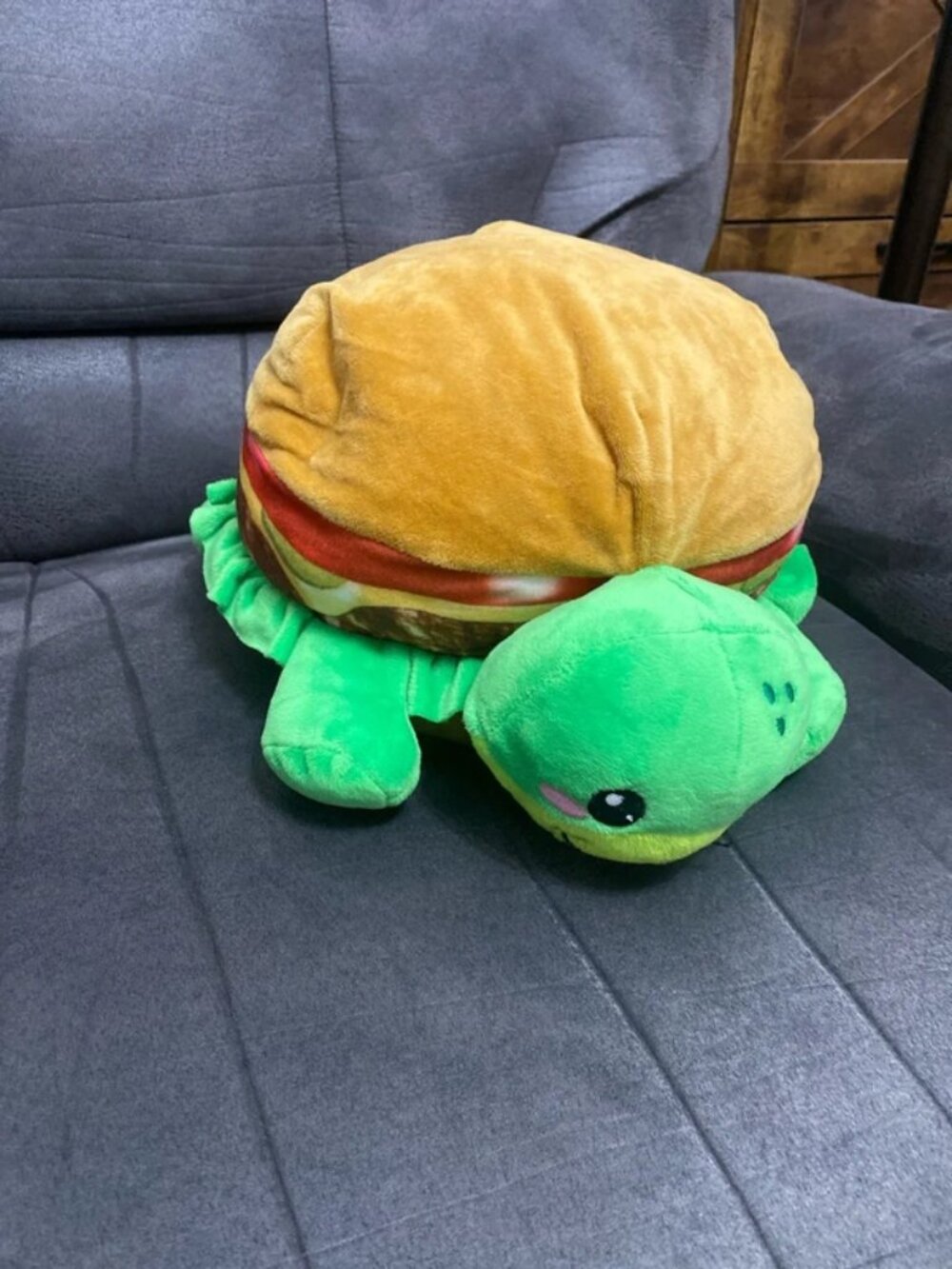 Cute Turtle in Hamburger Bun Plush Toy